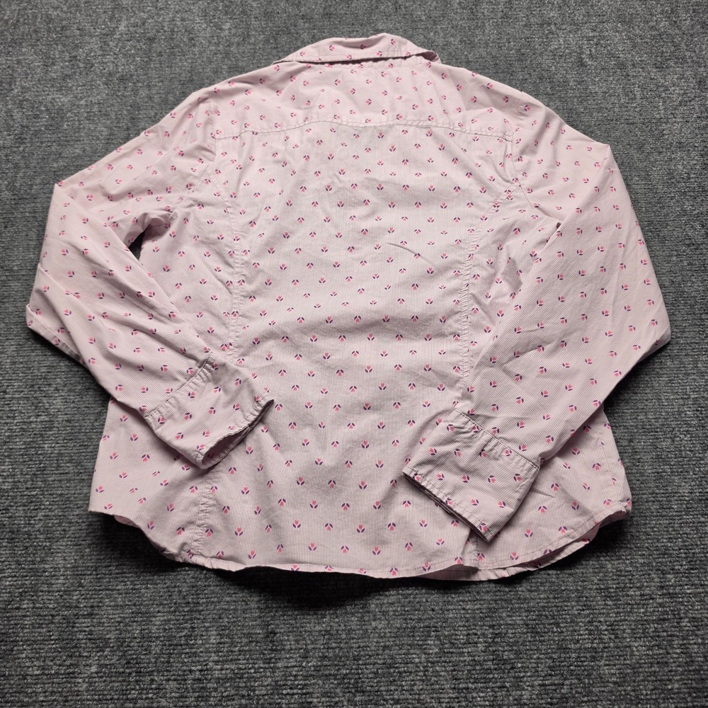 US Polo Assn Womens XL Pink Stripe Tulip Floral Long Sleeve Button Shirt - Picture 8 of 10